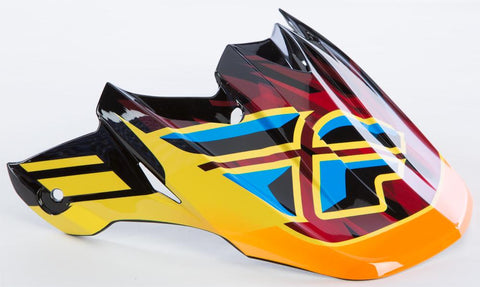 F2 Carbon Shorty Helmet Visor (black-yellow-blue)
