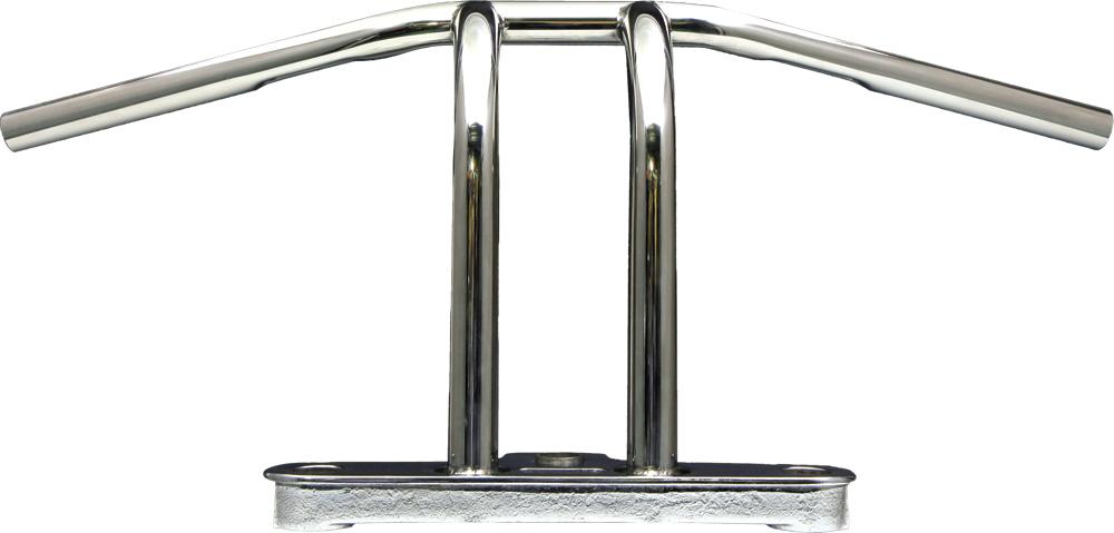 Pullback Riser Bar W-dimples Stainless-polished 1"
