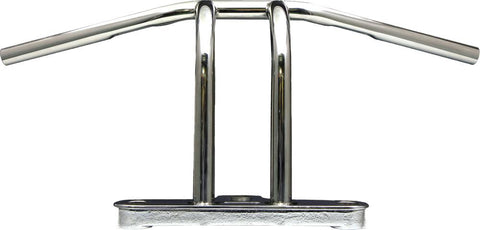 Pullback Riser Bar W-dimples Stainless-polished 1"