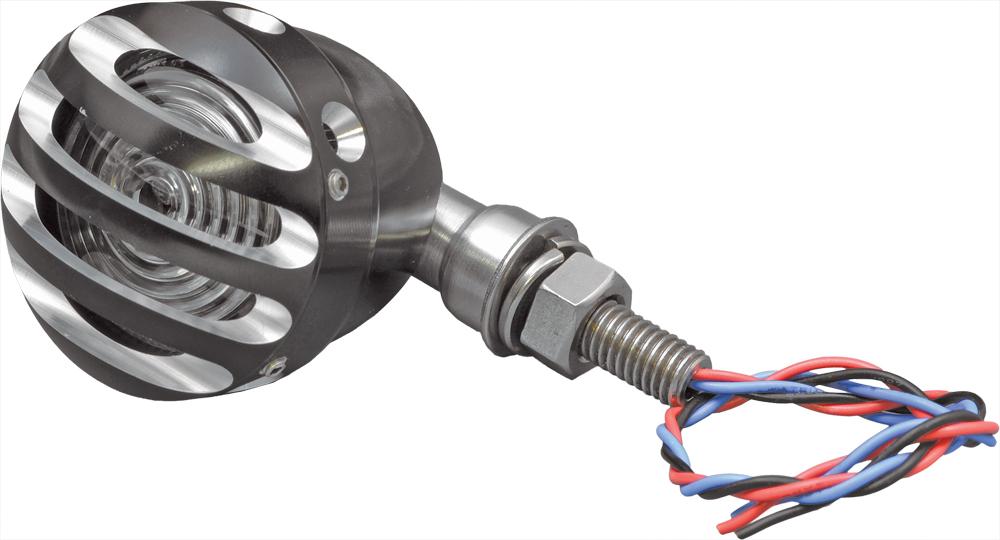 Drilled Mini Finned Turnsignal Black