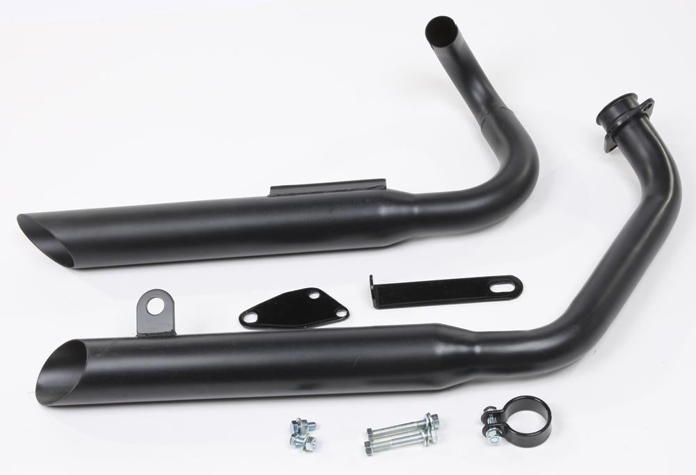Full Cruiser Exhaust System Stag Dual Slash Black