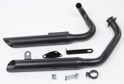 Full Cruiser Exhaust System Stag Dual Slash Black