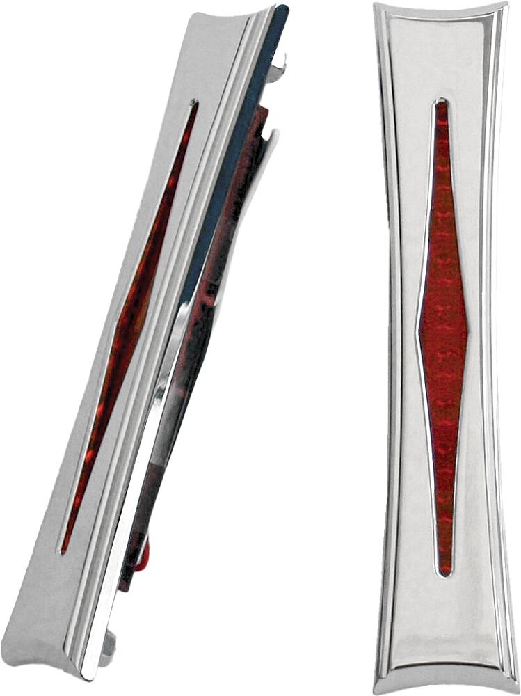 Diamond Bag Lights Chrome W-red Lens