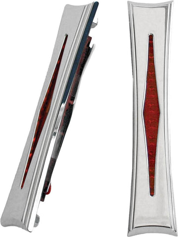 Diamond Bag Lights Chrome W-red Lens