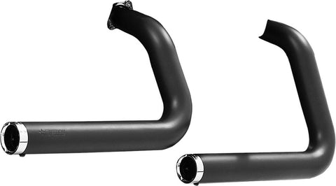 Staggered Duals Softail Exhaust Black W-chrome Tip