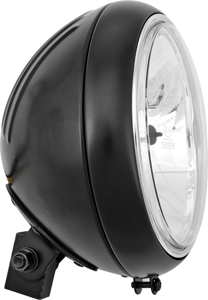 7" Headlight Grooved Shell Black