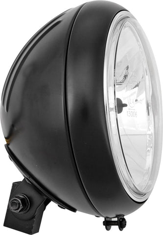7" Headlight Grooved Shell Black