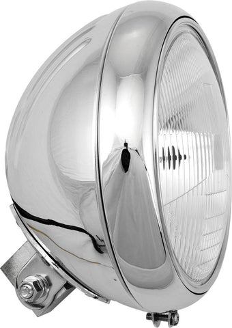 7" Headlight Grooved Shell Chrome