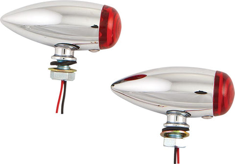 Led Bullet Marker Light Chrome W-red Lens