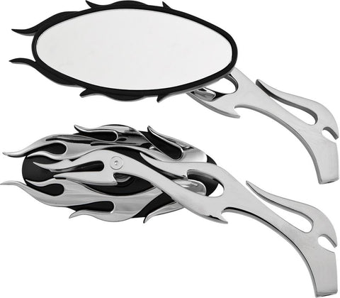 Flame Mirror Set W-flame Stem (black-chrome)