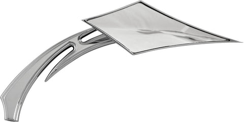 Scorpion Mirror W-tribal Raised Rib Stem Chrome L-r