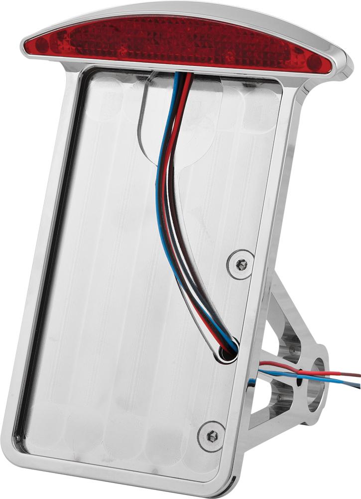 License Plate Frame Flat Vertical Half Moon Led