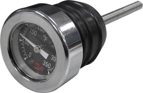 Oil Temp Gauge 2 7-8" Dipstick Black Face