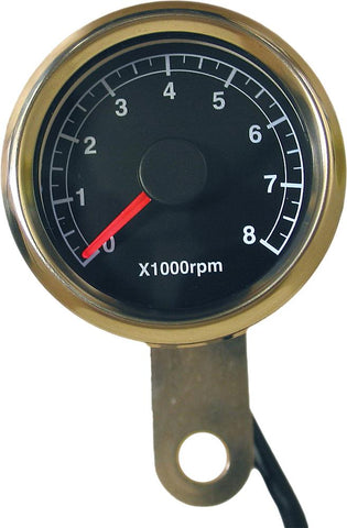 48mm Mini Tachometer 8000 Rpm Black Face