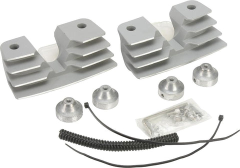 Finned Headbolt Cover Silver