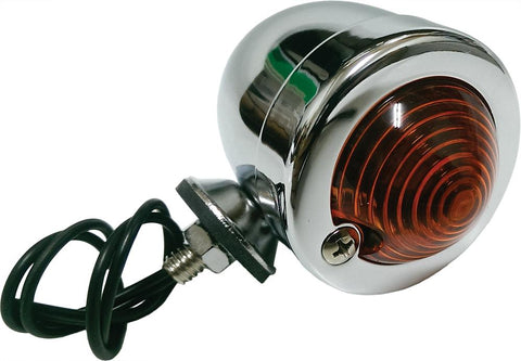 Chrome Bullet Marker Light Amber Lens Single Filament
