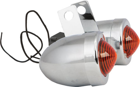 Chr Bullet Marker Light W-brkt Amber Lens Single Filament