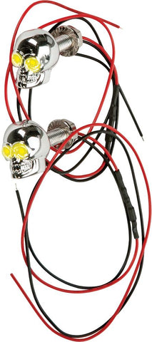 Lighted Skull Lic Plate Screw Yellow