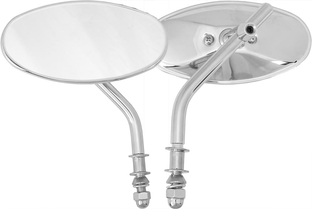 Chrome Oval Mirror Short Stem