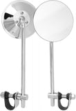Universal 4" Round Mirror 8" Stem (Black)