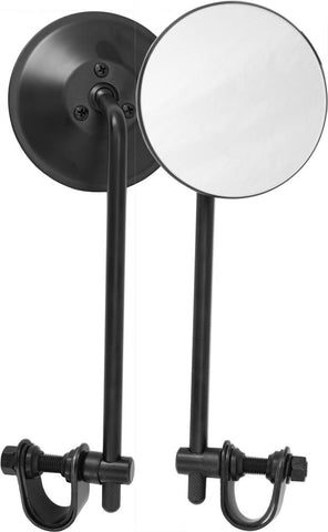 Universal 4" Round Mirror 8" Stem (Black)