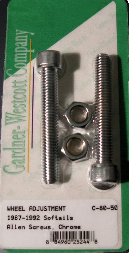Rear Wheel Adjustment Bolts (chrome)