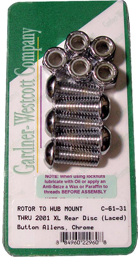 Rear Brake Rotor Allen Bolts (chrome)