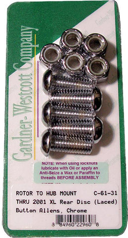 Rear Brake Rotor Allen Bolts (chrome)