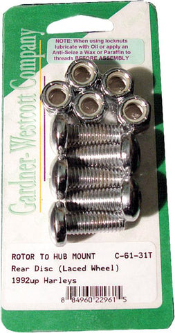 Rear Brake Rotor Torx Buttonhead Bolts (chrome)