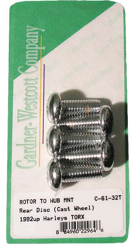 Rear Brake Rotor Torx Buttonhead Bolts (chrome)
