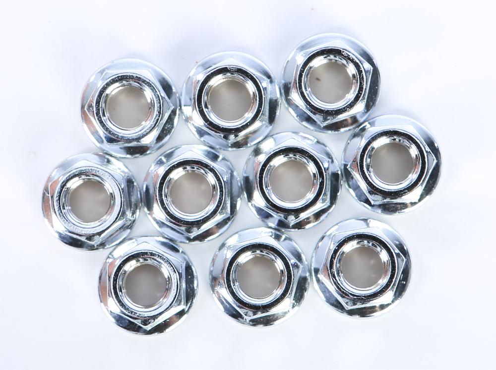 Flange Nut Chrome 10-pk