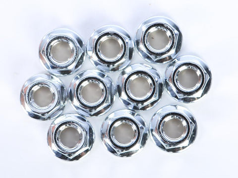 Flange Nut Chrome 10-pk