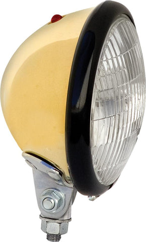 Solid Brass Headlight W-black Ring