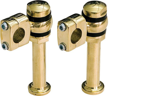 Offset Post Style Risers Brass 5"