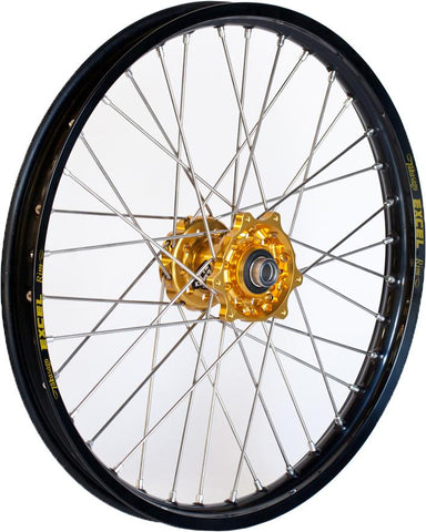 Front Wheel Set 1.60x21 Gold H Ub Black Rim