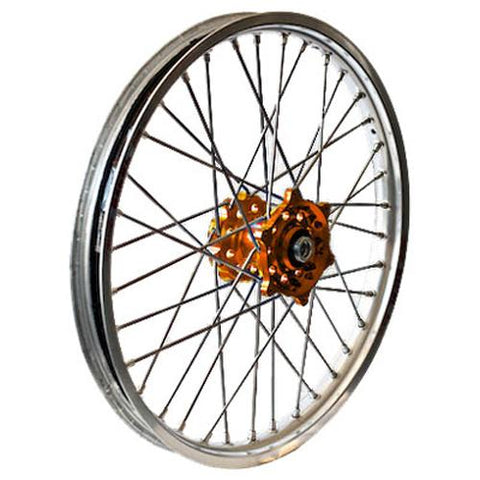 Rear Wheel Set 2.15x18 Orange Hub Silver Rim