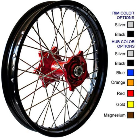 Front Wheel Set 1.60x21 Blue H Ub Black Rim