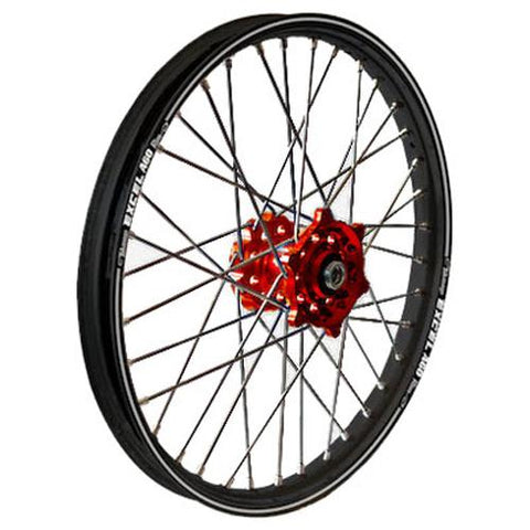 Rear Wheel Set 2.15x18 Red Hub Black Rim