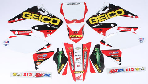 Complete Kit 16 Geico Honda Cr 125-250 04-08 Wht Bg