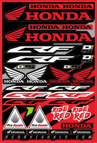 Decal Sheet Honda Crf 12"x18"