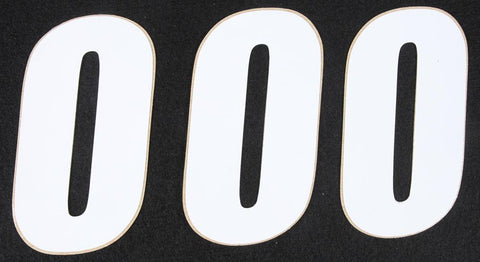 Number 0 White 4" 3-pk