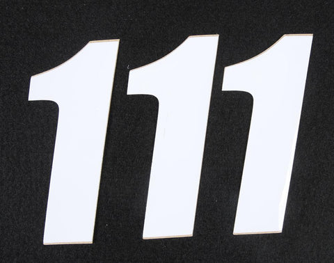 Number 1 White 4" 3-pk