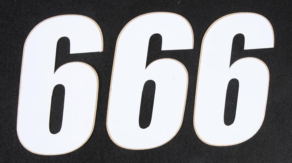 Number 6 White 4" 3-pk