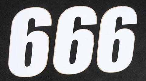 Number 6 White 4" 3-pk