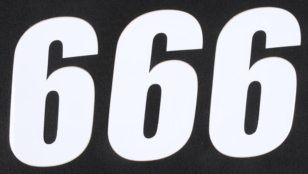 Number 6 White 6" 3-pk