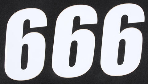 Number 6 White 6" 3-pk