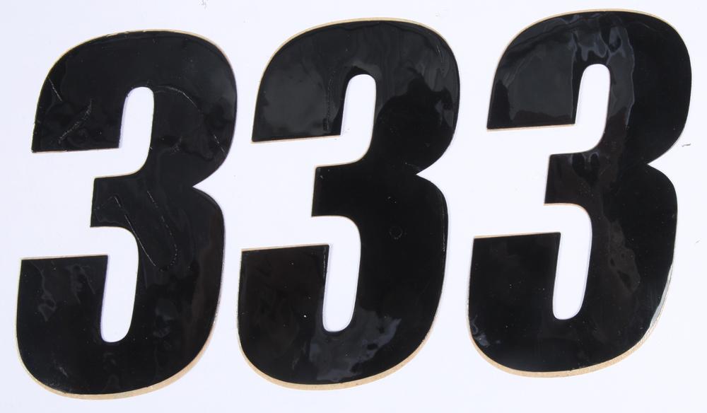 Number 3 Black 4" 3-pk
