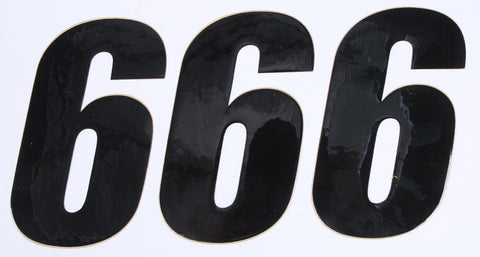 Number 6 Black 6" 3-pk
