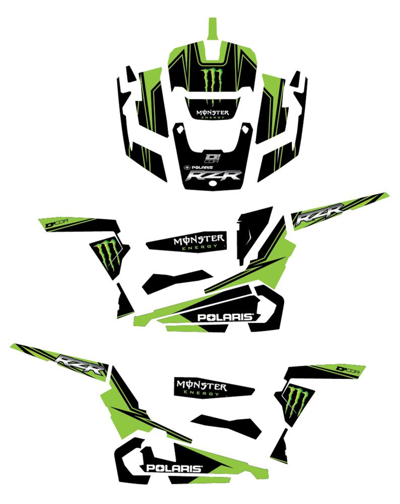 Graphic Kit Monster Pol 2 Door Rzr2 Xp900`15-16-xp1000`14-16