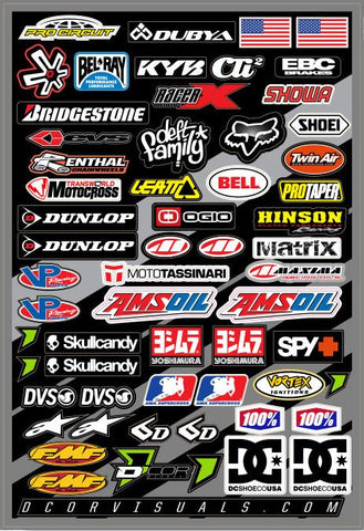 Decal Sheet Misc Logos 12"x18"